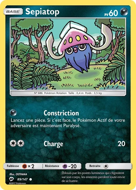 Sepiatop, carte Pokémon BUS 89 — extension Ombres Ardentes