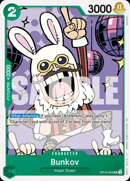 Bunkov, One Piece card OP16-025 — THE TIME OF BATTLE set