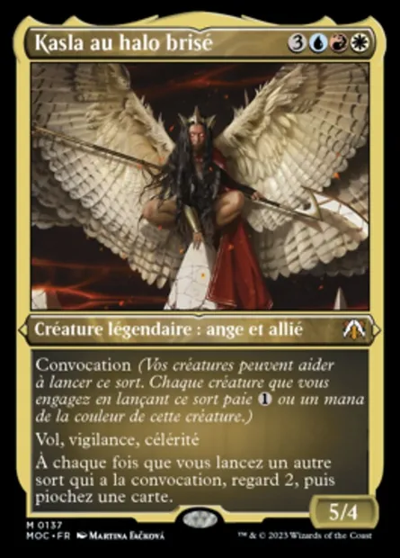 Kasla au halo brisé, carte Magic MOC 137 — extension March of the Machine Commander
