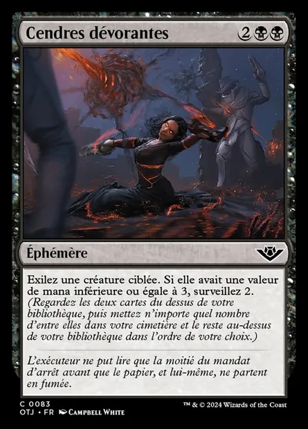 Cendres dévorantes, carte Magic OTJ 83 — extension Outlaws of Thunder Junction