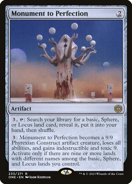 Monument to Perfection, Magic card ONE 233 — Phyrexia: All Will Be One set