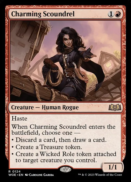 Charming Scoundrel, Magic card WOE 124 — Wilds of Eldraine set