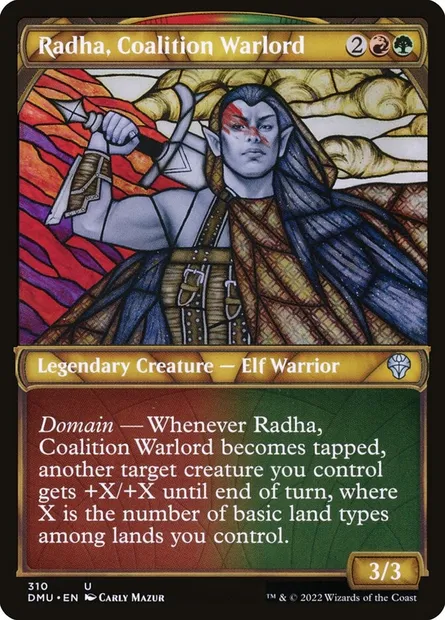 Radha, Coalition Warlord, Magic card DMU 310 — Dominaria United set