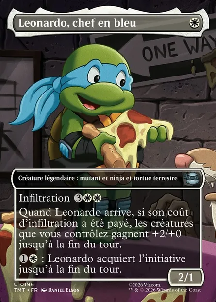 Leonardo, chef en bleu, carte Magic TMT 196 — extension Teenage Mutant Ninja Turtles