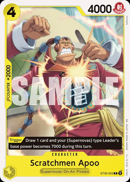 Scratchmen Apoo, One Piece card ST36-003 — YELLOW Eustass"Captain"Kid set
