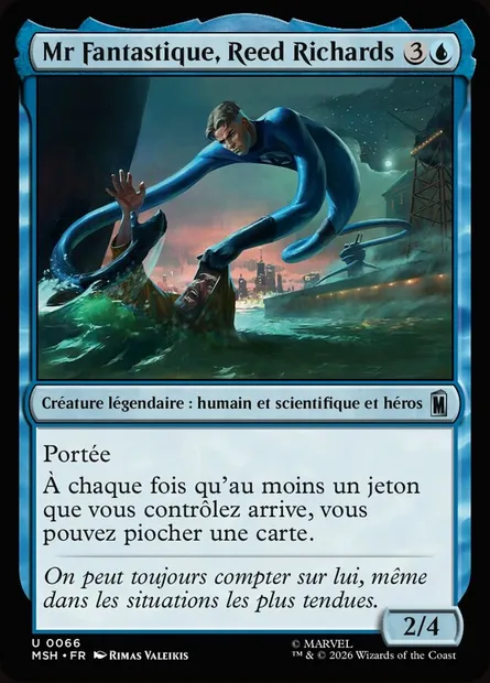 Mr Fantastique, Reed Richards, carte Magic MSH 66 — extension Marvel Super Heroes