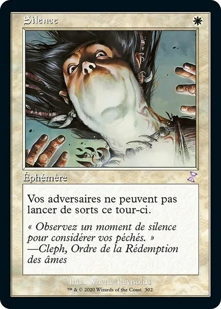 Silence, carte Magic TSR 302 — extension Spirale Temporelle Remastered