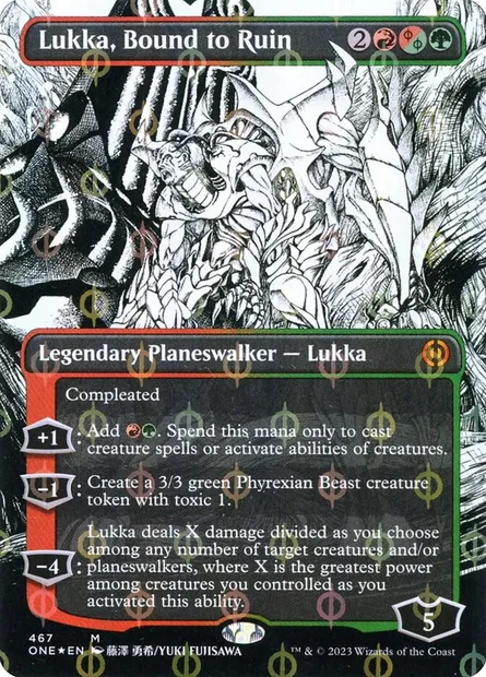 Lukka, Bound to Ruin, Magic card ONE 467 — Phyrexia: All Will Be One set