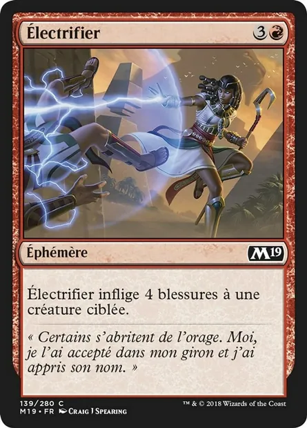 Électrifier, carte Magic M19 139 — extension Core Set 2019
