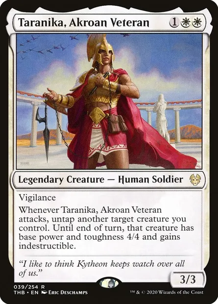 Taranika, Akroan Veteran, Magic card THB 39 — Theros Beyond Death set