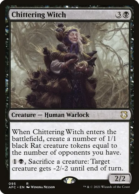 Chittering Witch, Magic card AFC 95 — Forgotten Realms Commander set