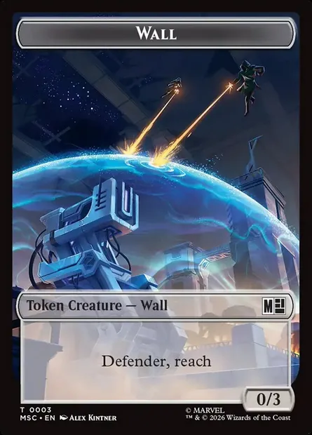 Wall, Magic card TMSC 3 — Marvel Super Heroes Commander Tokens set