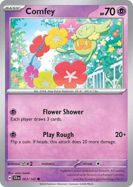 Comfey, Pokémon card SCR 063 — Stellar Crown set