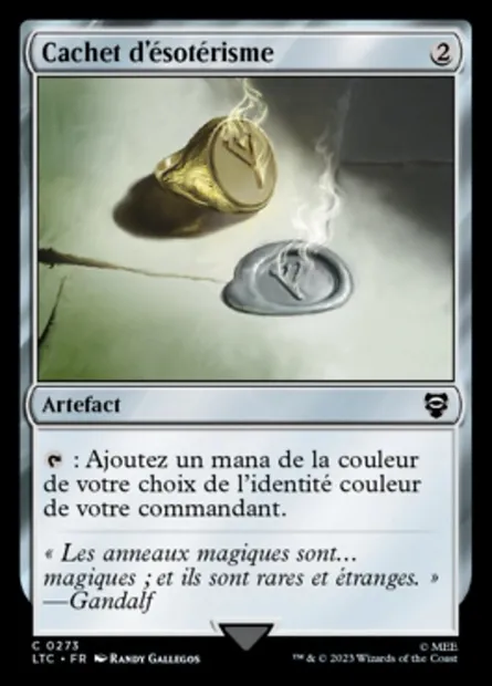 Cachet d'ésotérisme, carte Magic LTC 273 — extension Tales of Middle-earth Commander