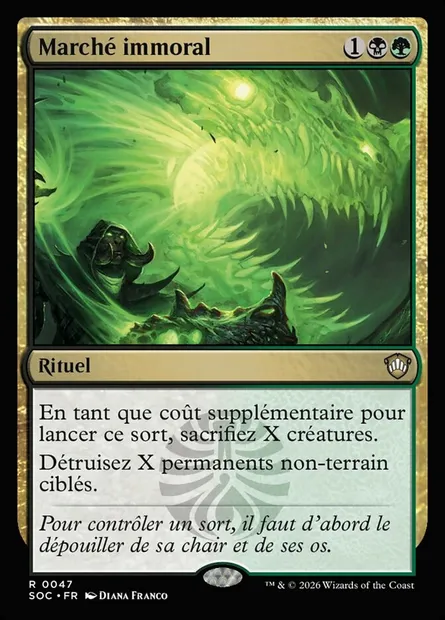 Marché immoral, carte Magic SOC 47 — extension Secrets of Strixhaven Commander