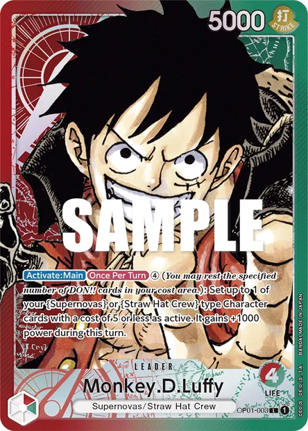 Monkey D. Luffy, carte One Piece OP01-003 — extension ROMANCE DAWN