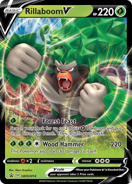 Rillaboom V, Pokémon card SWSH 014 — SWSH Black Star Promos set