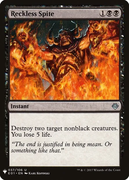 Reckless Spite, Magic card PLST E01-37 — The List set