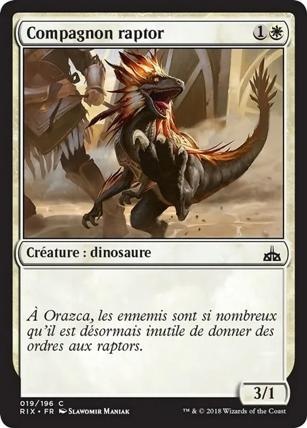 Compagnon raptor, carte Magic RIX 19 — extension Les combattants d'Ixalan