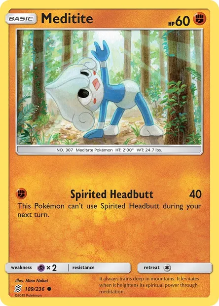 Meditite, Pokémon card UNM 109 — Unified Minds set