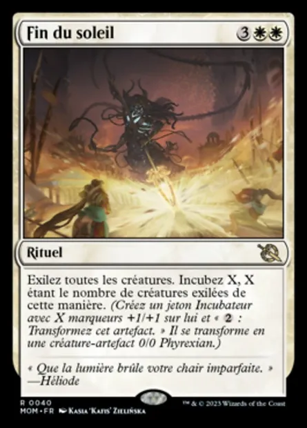 Fin du soleil, carte Magic MOM 40 — extension L'invasion des machines
