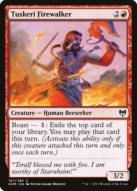 Tuskeri Firewalker, Magic card KHM 157 — Kaldheim set