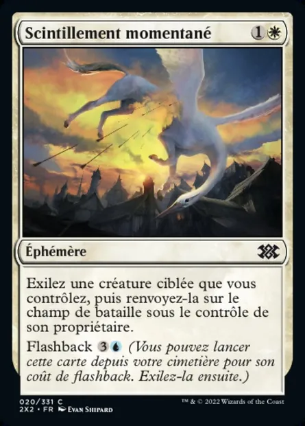 Scintillement momentané, carte Magic 2X2 20 — extension Double Masters 2022