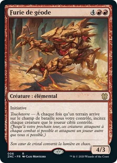 Furie de géode, carte Magic ZNC 6 — extension Zendikar Rising Commander