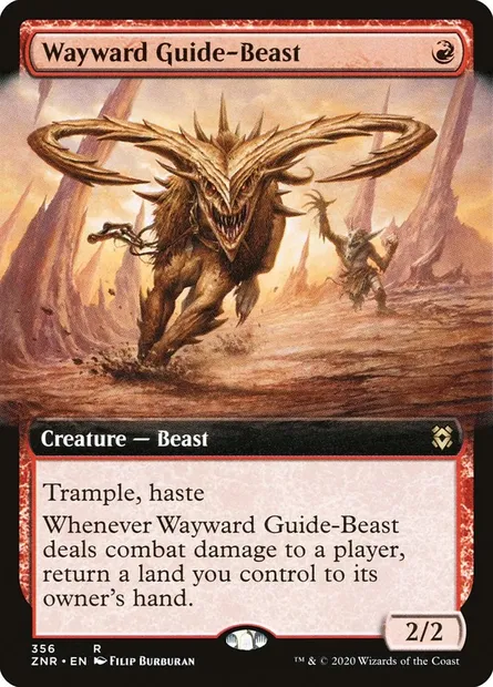 Wayward Guide-Beast, Magic card ZNR 356 — Zendikar Rising set