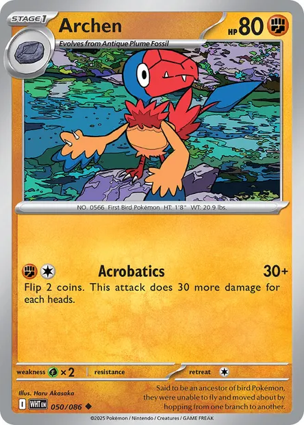 Archen, Pokémon card WHT 050 — White Flare set