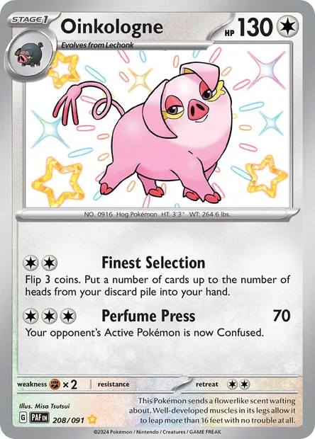 Oinkologne, Pokémon card PAF 208 — Paldean Fates set