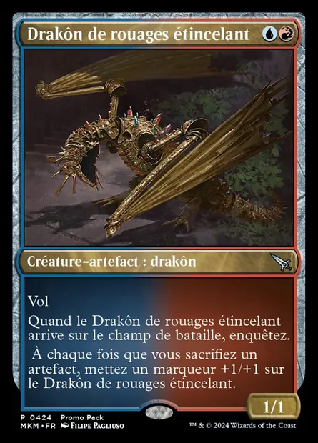 Drakôn de rouages étincelant, carte Magic MKM 424 — extension Murders at Karlov Manor