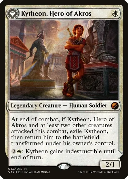 Kytheon, héros d'Akros // Gideon, forgé dans la bataille, carte Magic V17 13 — extension From the Vault: Transform