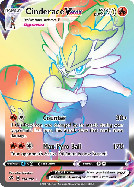 Cinderace VMAX, Pokémon card RCL 194 — Rebel Clash set