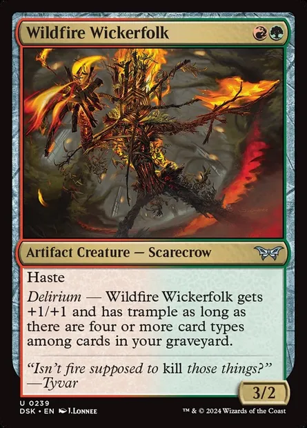 Wildfire Wickerfolk, Magic card DSK 239 — Duskmourn: House of Horror set
