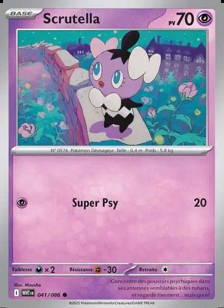 Scrutella, carte Pokémon WHT 041 — extension Flamme Blanche