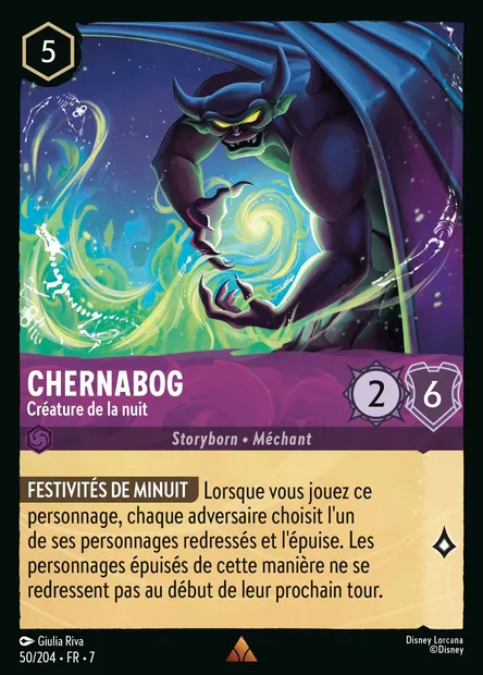 Chernabog - Créature de la nuit, carte Disney Lorcana CH7-050 — extension L'île d'Archazia