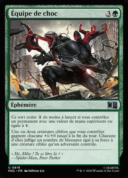 Équipe de choc, carte Magic MSC 819 — extension Marvel Super Heroes Commander