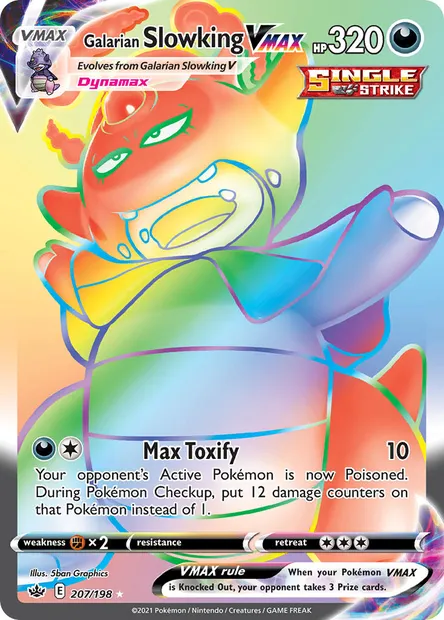 Galarian Slowking VMAX, Pokémon card CRE 207 — Chilling Reign set