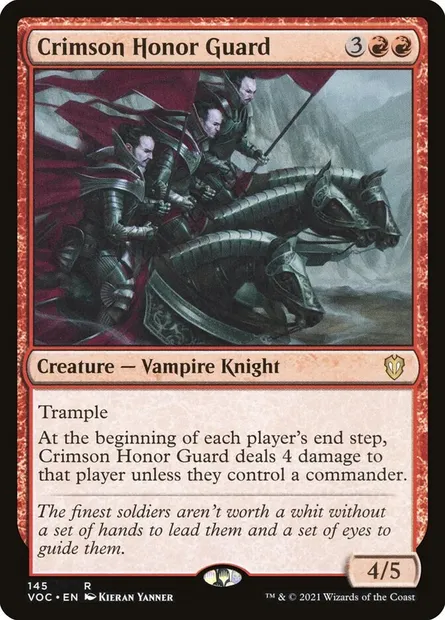 Crimson Honor Guard, Magic card VOC 145 — Crimson Vow Commander set