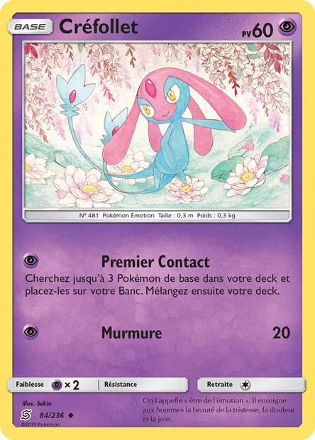 Créfollet, carte Pokémon UNM 84 — extension Harmonie des Esprits