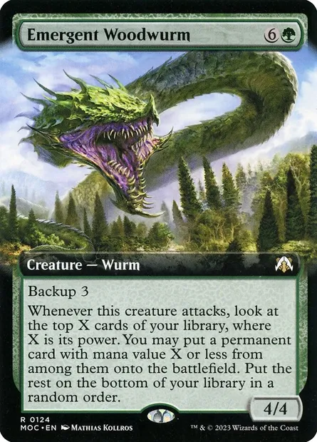 Emergent Woodwurm, Magic card MOC 124 — March of the Machine Commander set