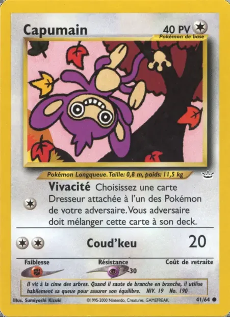 Capumain, carte Pokémon NR 41 — extension Neo Revelation