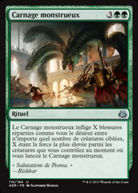 Carnage monstrueux, carte Magic AER 116 — extension La révolte éthérique