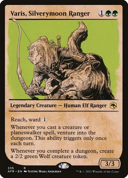 Varis, Silverymoon Ranger, Magic card AFR 335 — Adventures in the Forgotten Realms set
