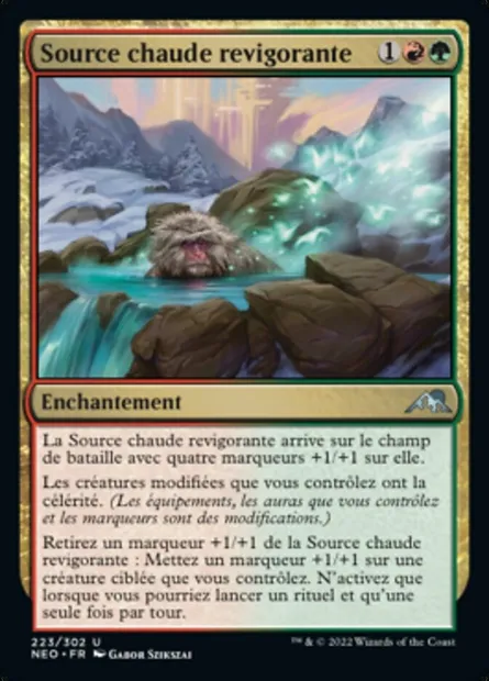 Source chaude revigorante, carte Magic NEO 223 — extension Kamigawa: La Dynastie Néon