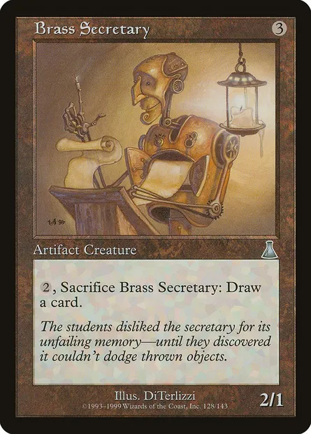 Brass Secretary, Magic card UDS 128 — Urza's Destiny set