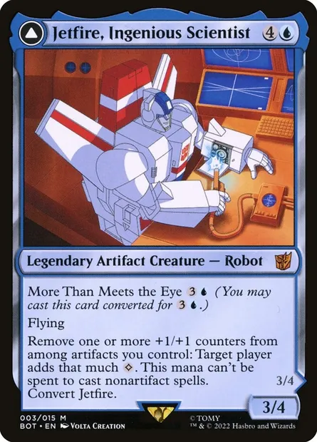 Jetfire, Ingenious Scientist // Jetfire, Air Guardian, carte Magic BOT 3 — extension Transformers