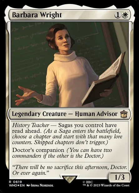 Barbara Wright, carte Magic WHO 619 — extension Doctor Who
