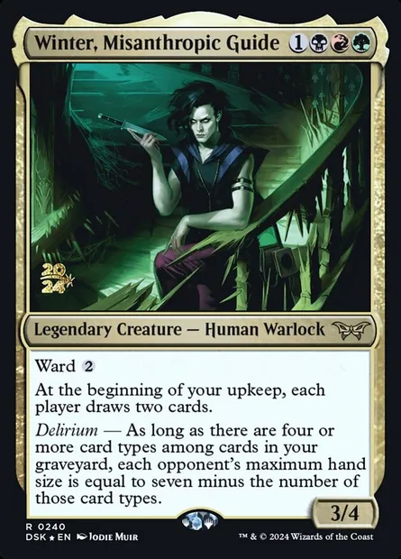 Winter, Misanthropic Guide, Magic card PDSK 240s — Duskmourn: House of Horror Promos set